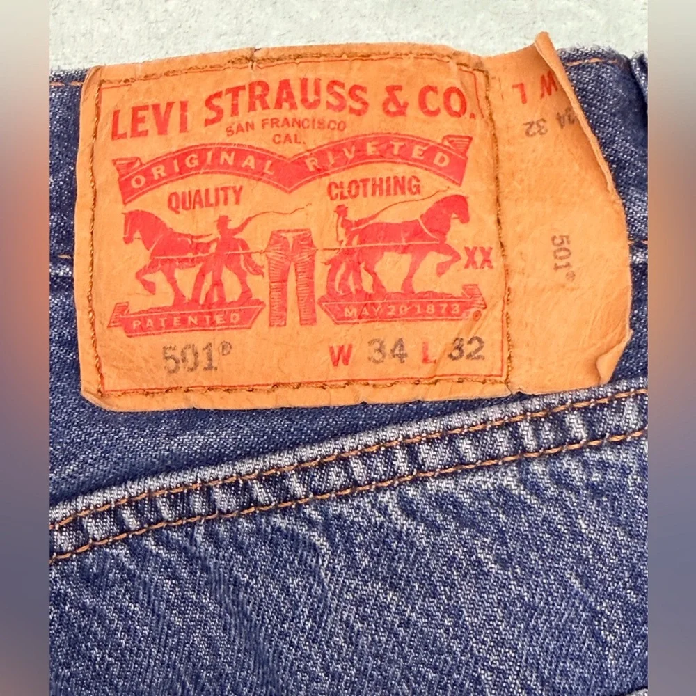 Levi's Men's Original Vintage 501 Button Fly Straight Leg Blue Jeans